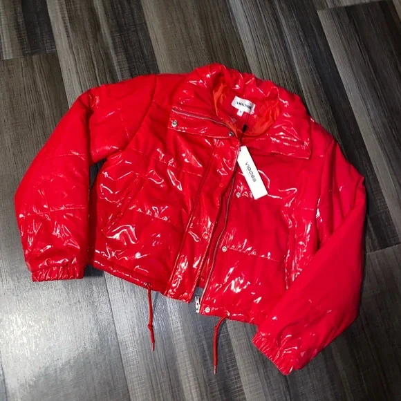 Vigoss Glossy Red Puffer Jacket - Picture 8 of 9